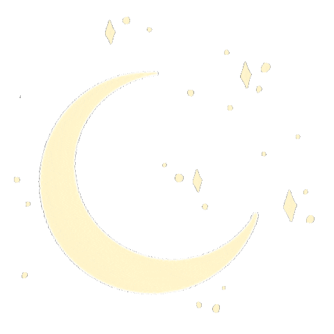 Crescent moon with stars